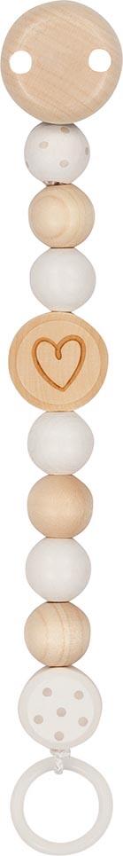 Goki - Schnullerkette Herz Natur