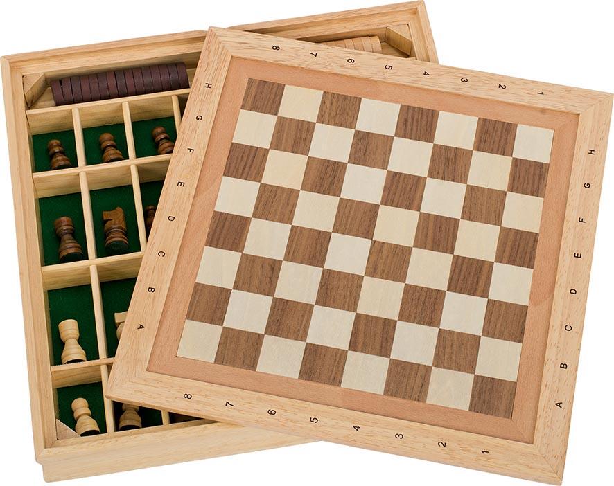 Goki - Spiele-Set Schach, Dame und Mühle