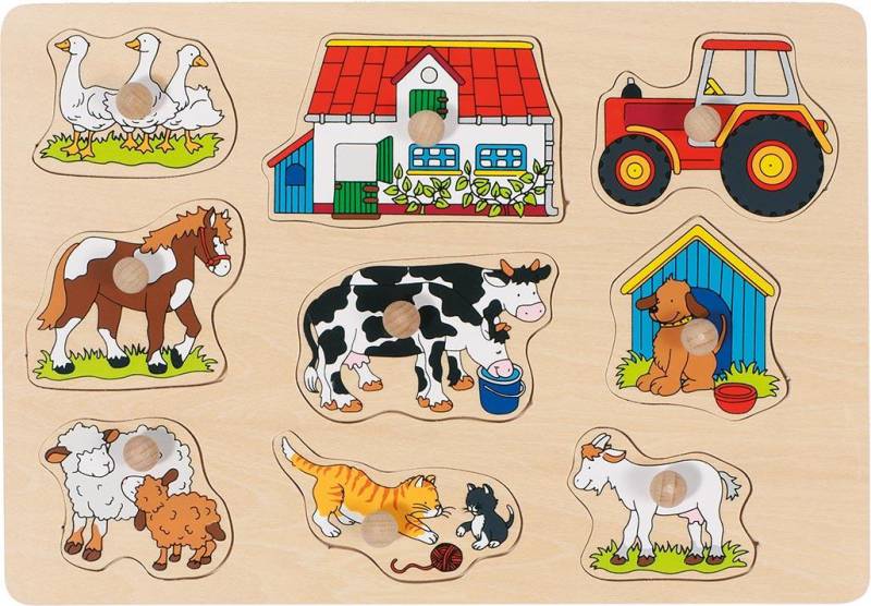 Goki - Steckpuzzle Bauernhof (9 Teile)