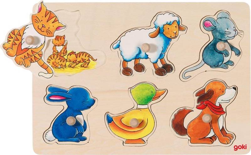 Goki - Steckpuzzle Tierkinder und Mütter