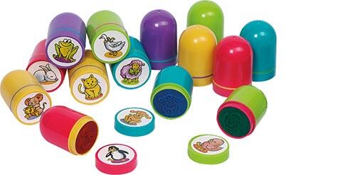 Goki - Stempel MIT KISSEN (rund,Plastik) 1 Stück