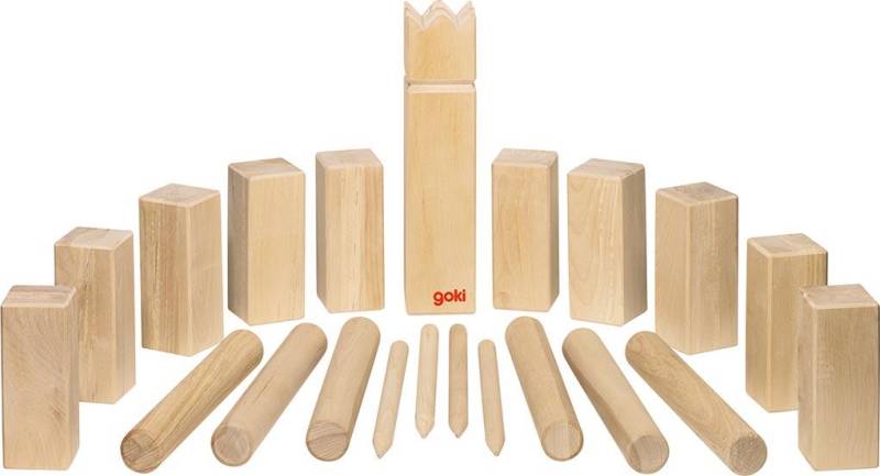 Goki - Wikingerspiel Kubb, im Baumwollbeutel