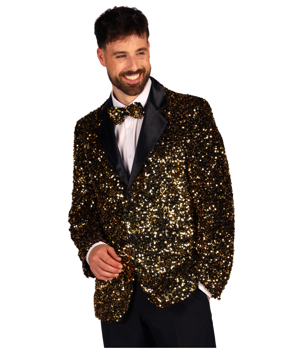 Goldglitzernde Showstar Paillettenjacke DLX