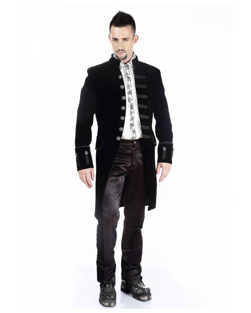 Schwarzer Samt Gothic Herren Mantel Aristokrat Schwarzer Samt Gothic Herren Mantel Aristokrat