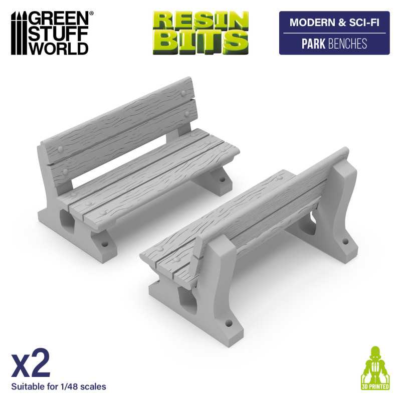 Green Stuff World Holzbänke Set (2) Gartenbank Bench