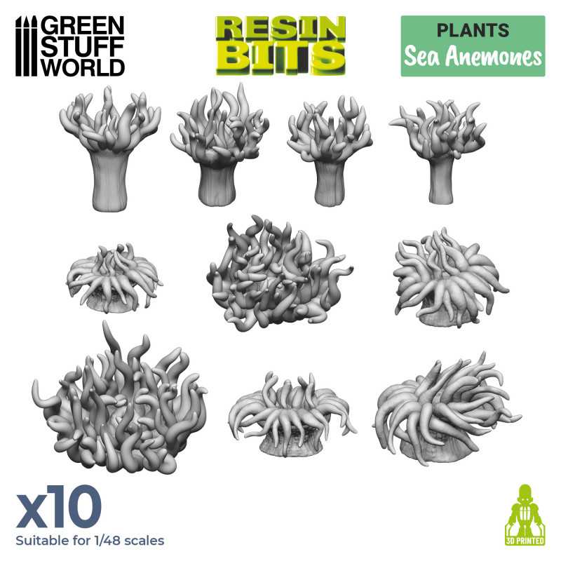 Green Stuff World Seeanemonen Set (10) Resin Gelände models Plants Sea Anemones