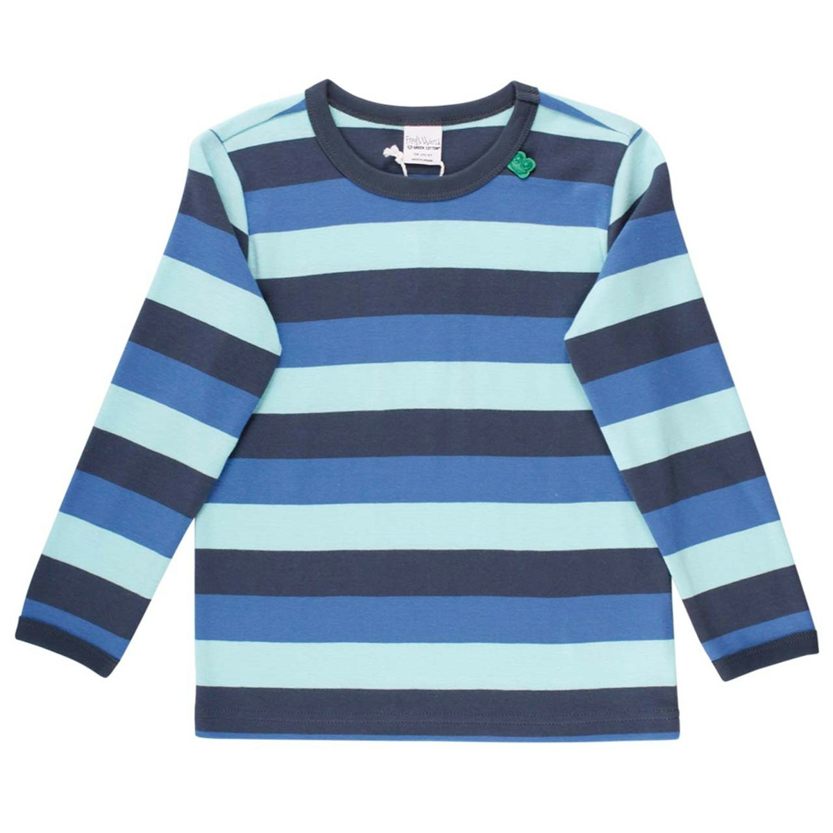 Griffiges Langarmshirt Blockstreifen blau 68