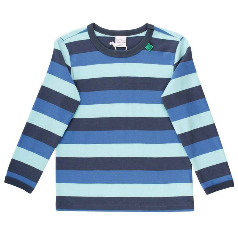 Griffiges Langarmshirt Blockstreifen blau 68
