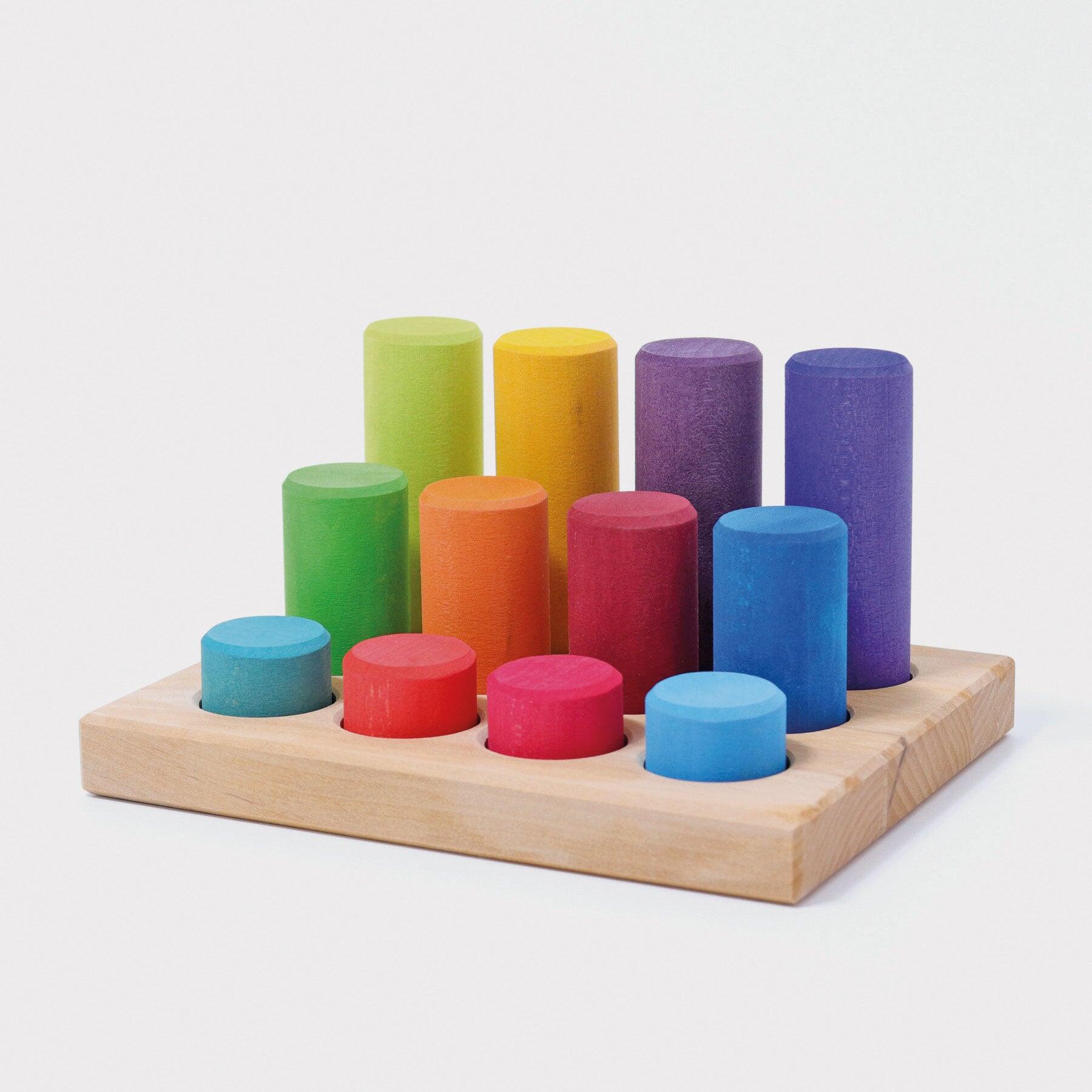 Grimms - Steckspiel Kleine Walzen Regenbogen Grimms - Steckspiel Kleine Walzen Regenbogen