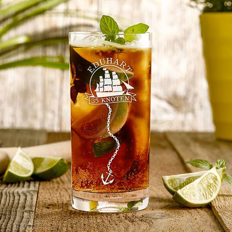 Cocktailglas zum Geburtstag - Segelschiff von Monsterzeug