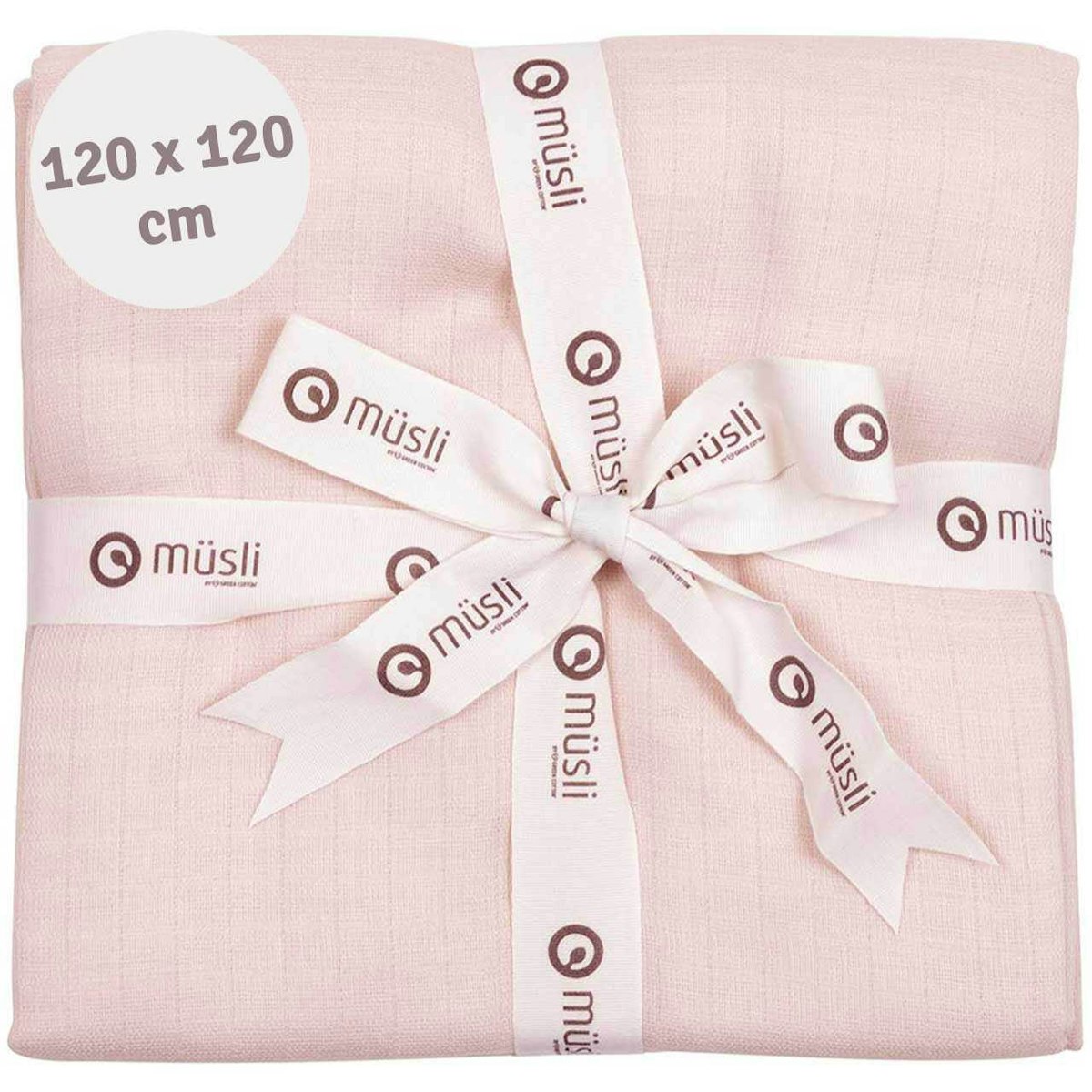 Großes Mulltuch 2er-Pack rose 120 x 120cm