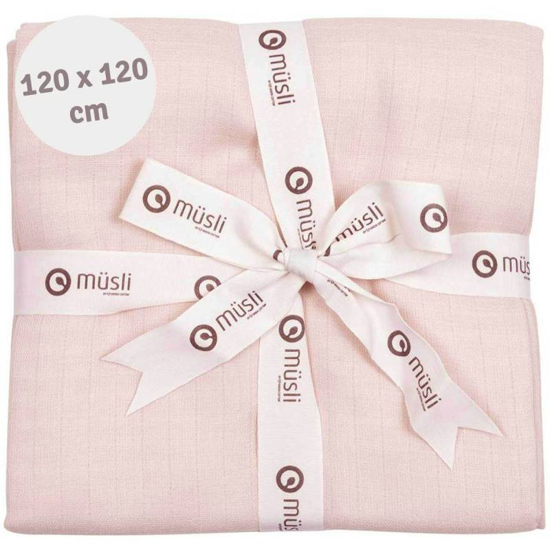 Großes Mulltuch 2er-Pack rose 120 x 120cm