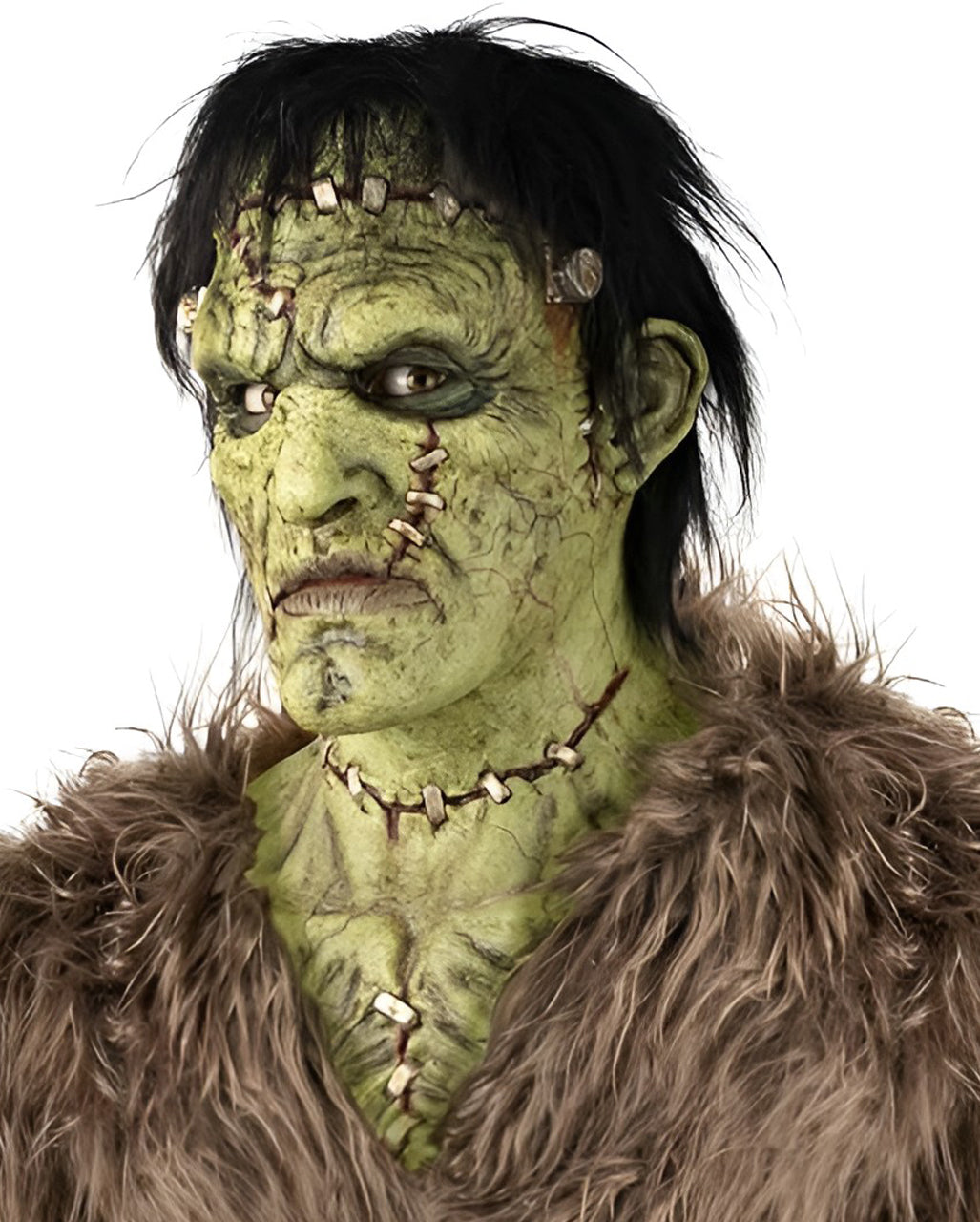 Grüne Frankenstein Monster Maske mit Haaren
