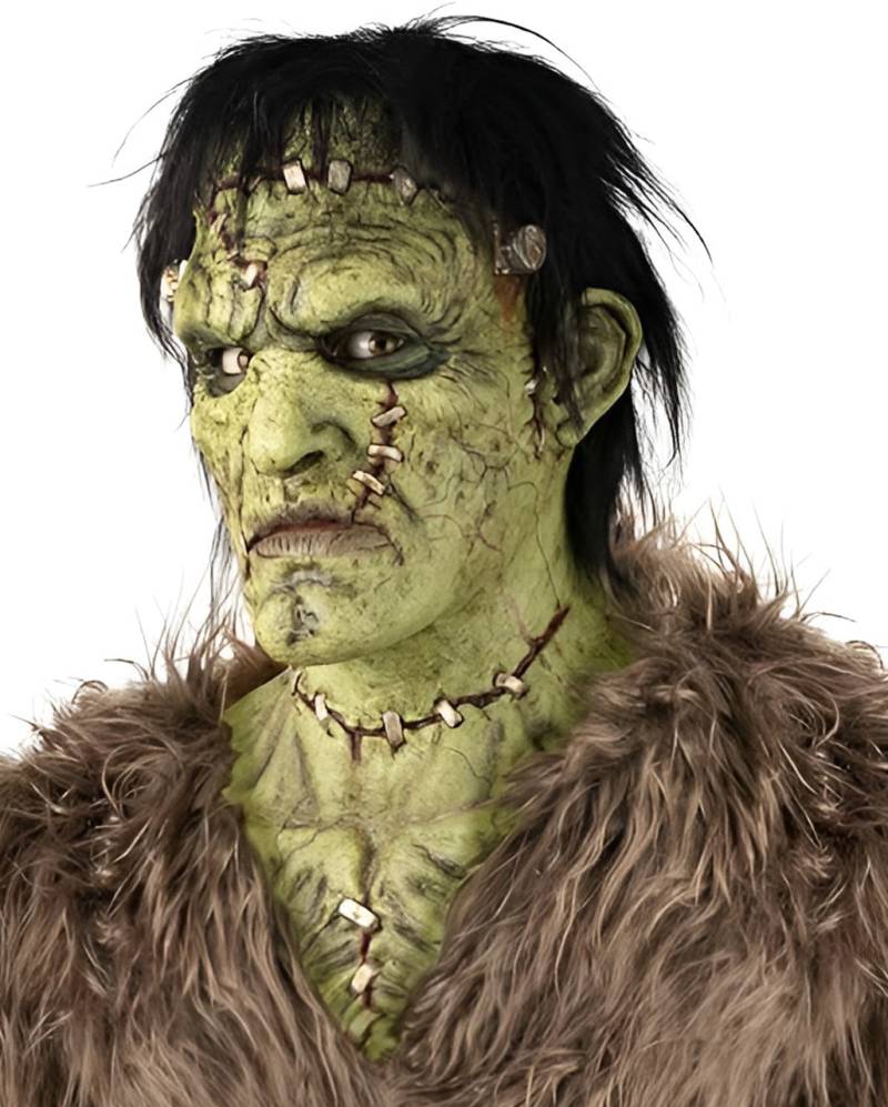Grüne Frankenstein Monstermaske mit Haaren Grüne Frankenstein Monstermaske mit Haaren