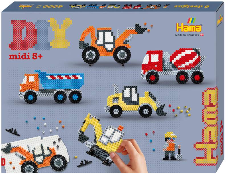 HAMA-Bügelperlen - Bügelperlen Set Baufahrzeuge HAMA-Bügelperlen - Bügelperlen Set Baufahrzeuge