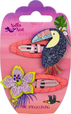 Haarclips Tukan und Blume - Nella Nixe