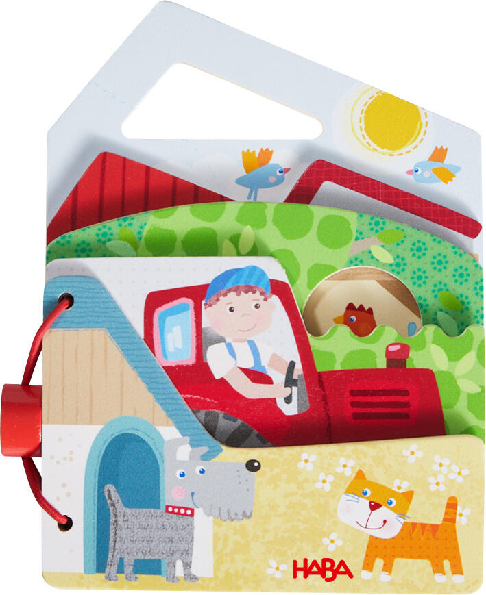 Haba - Babybuch Holz Traktor