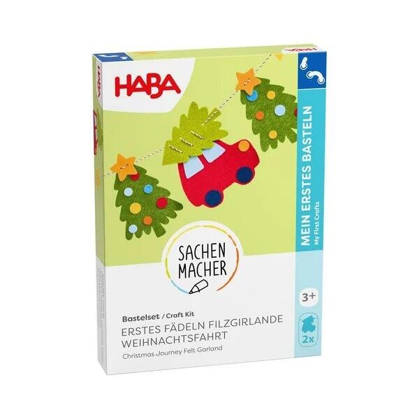 Haba - Bastelset Erstes Fädeln Filzgirlande Weihnachtsfahrt