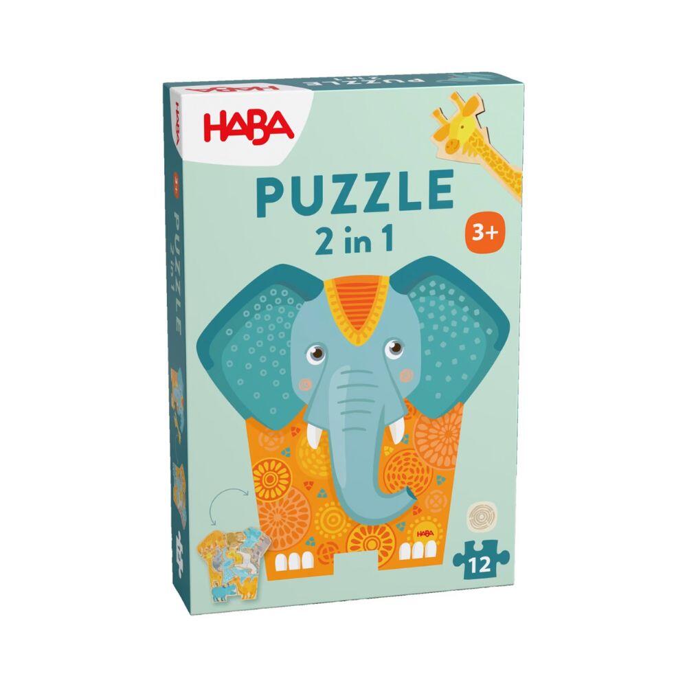 Haba - Holzpuzzle 12 T Elefant 2 in 1