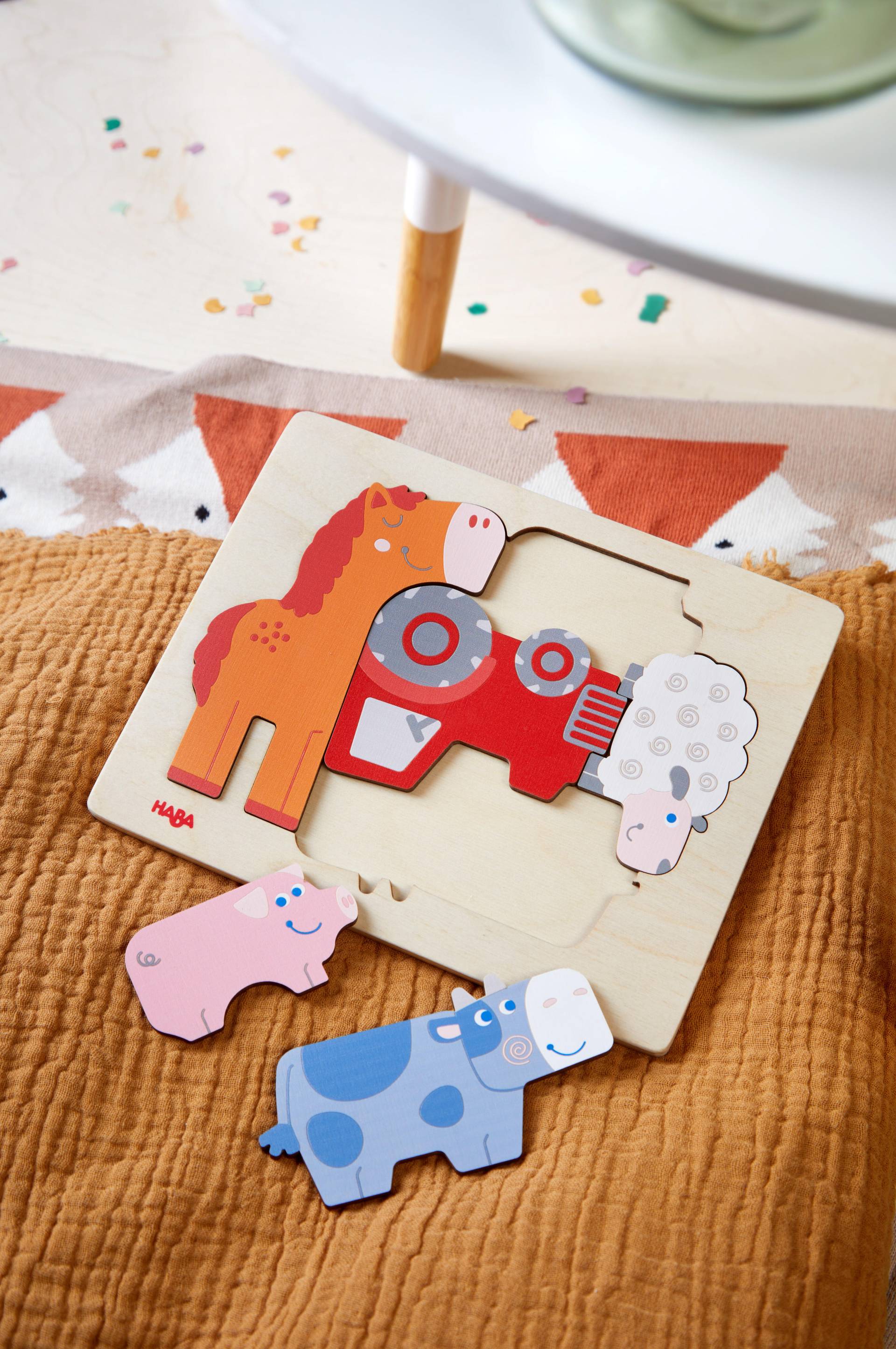 Haba - Holzpuzzle Tierisch Was los