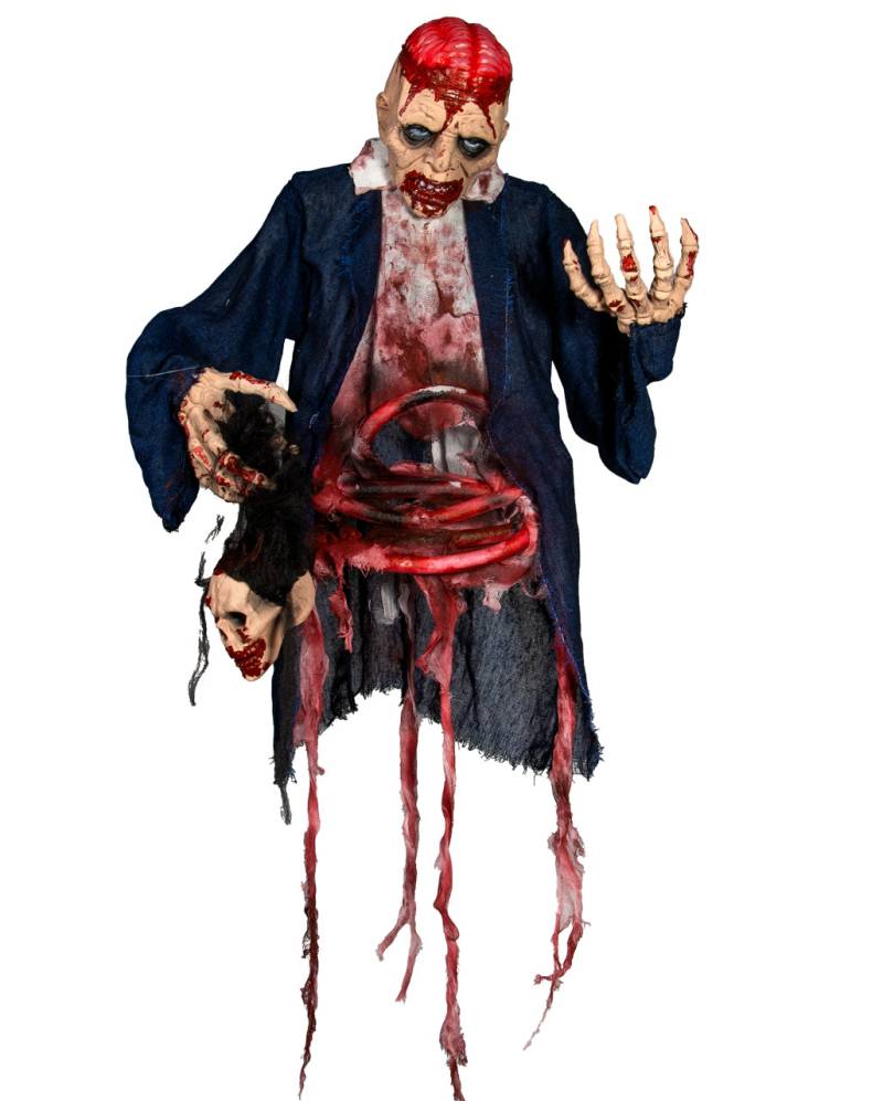 Hängender Zombie Torso mit Sound & Leuchtaugen 153cm Hängender Zombie Torso mit Sound & Leuchtaugen 153cm