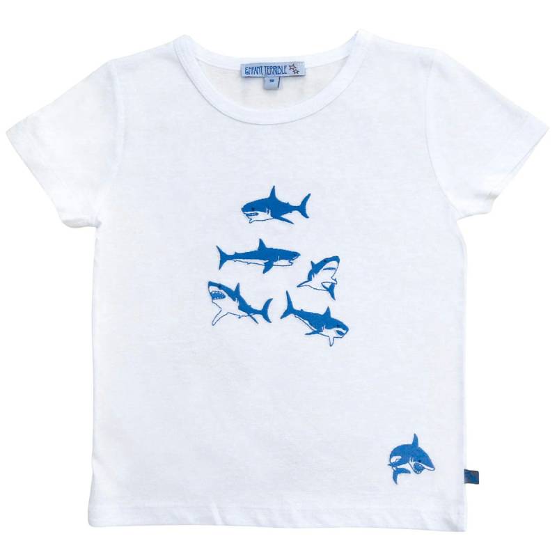Hai Shirt kurzarm weiß gestickt 86/92