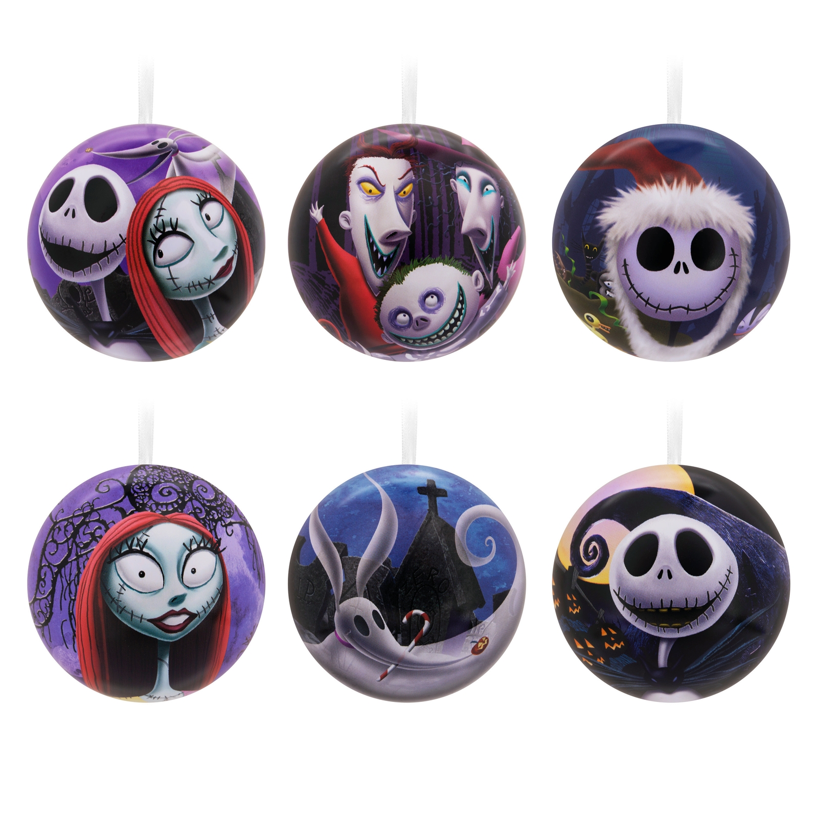 Hallmark Disney The Nightmare Before Christmas Tin Ball Christmas Ornaments, Pack of 12 Hallmark Disney The Nightmare Before Christmas Tin Ball Christmas Ornaments, Pack of 12