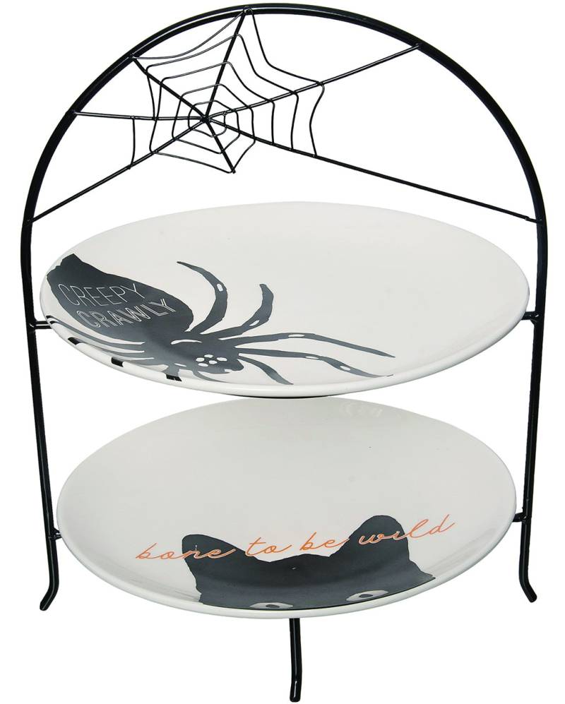 Halloween Servierständer mit Teller 3 tlg. Halloween Servierständer mit Teller 3 tlg.