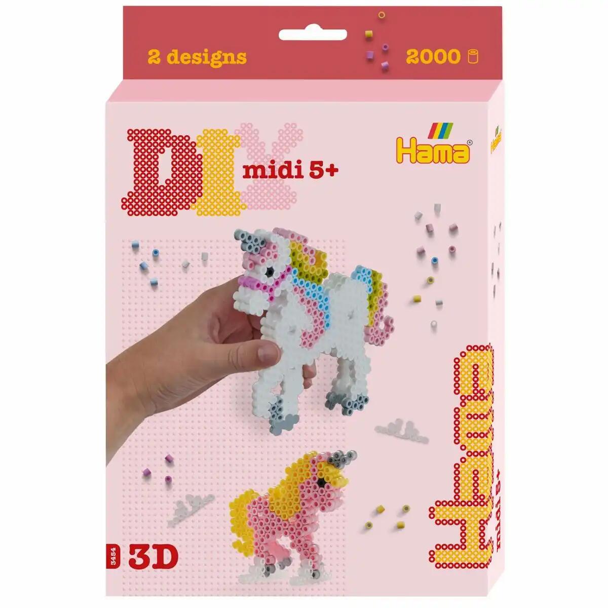 Hama - Bügelperlen Set 3-D Einhörner