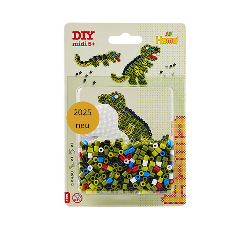 Hama - Hama Bügelperlen midi Dino 450 Stück mit Stiftplatte