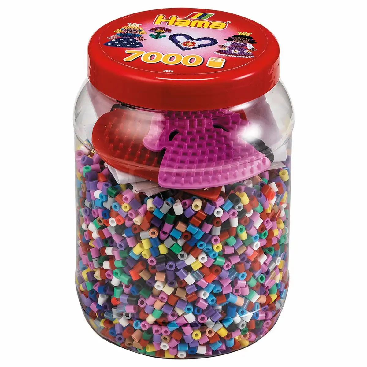 Hama - Hama Bügelperlen rot/pink 7000 Stück Dose