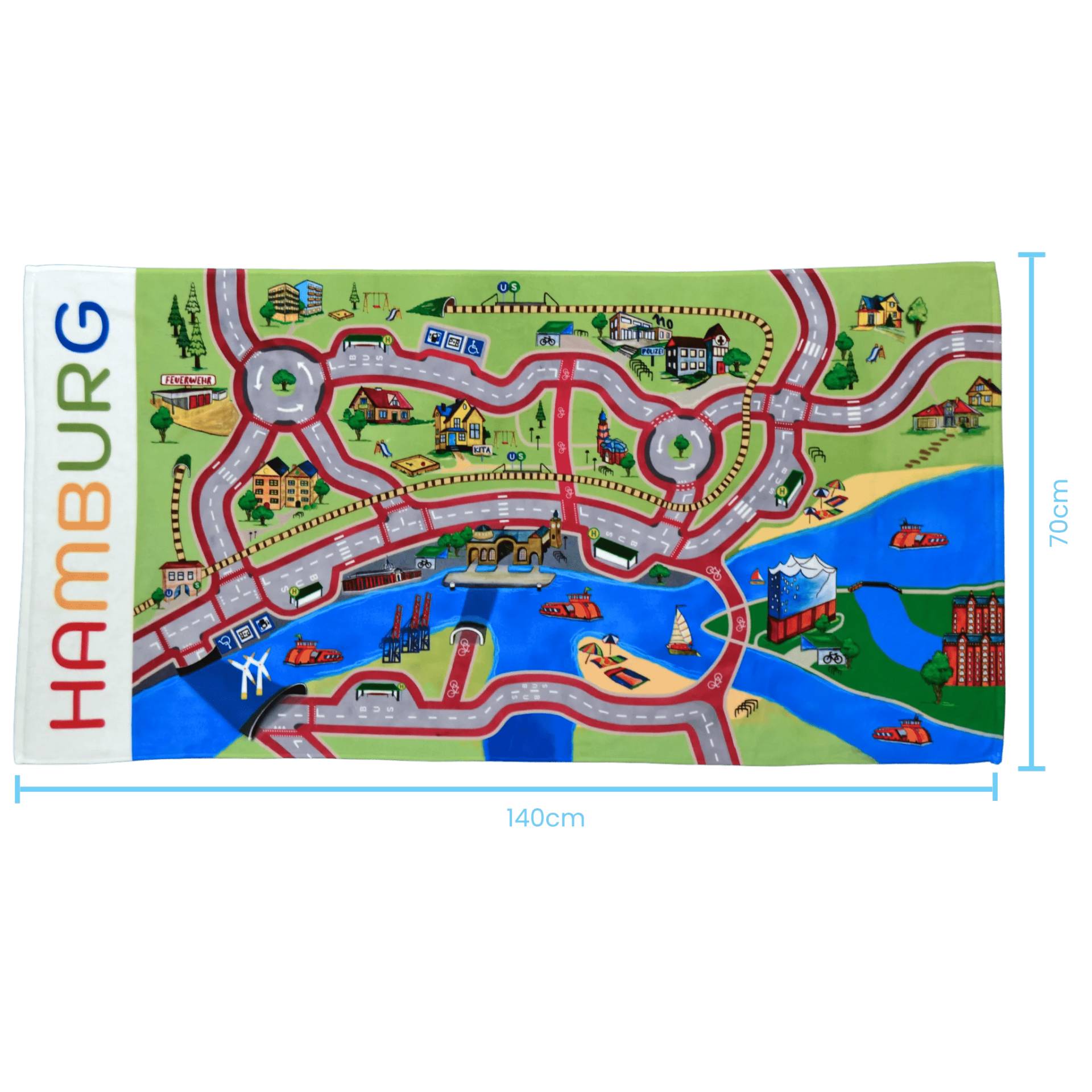 Spielteppich To Go Handtuch 140x70cm | Motiv: Hamburg