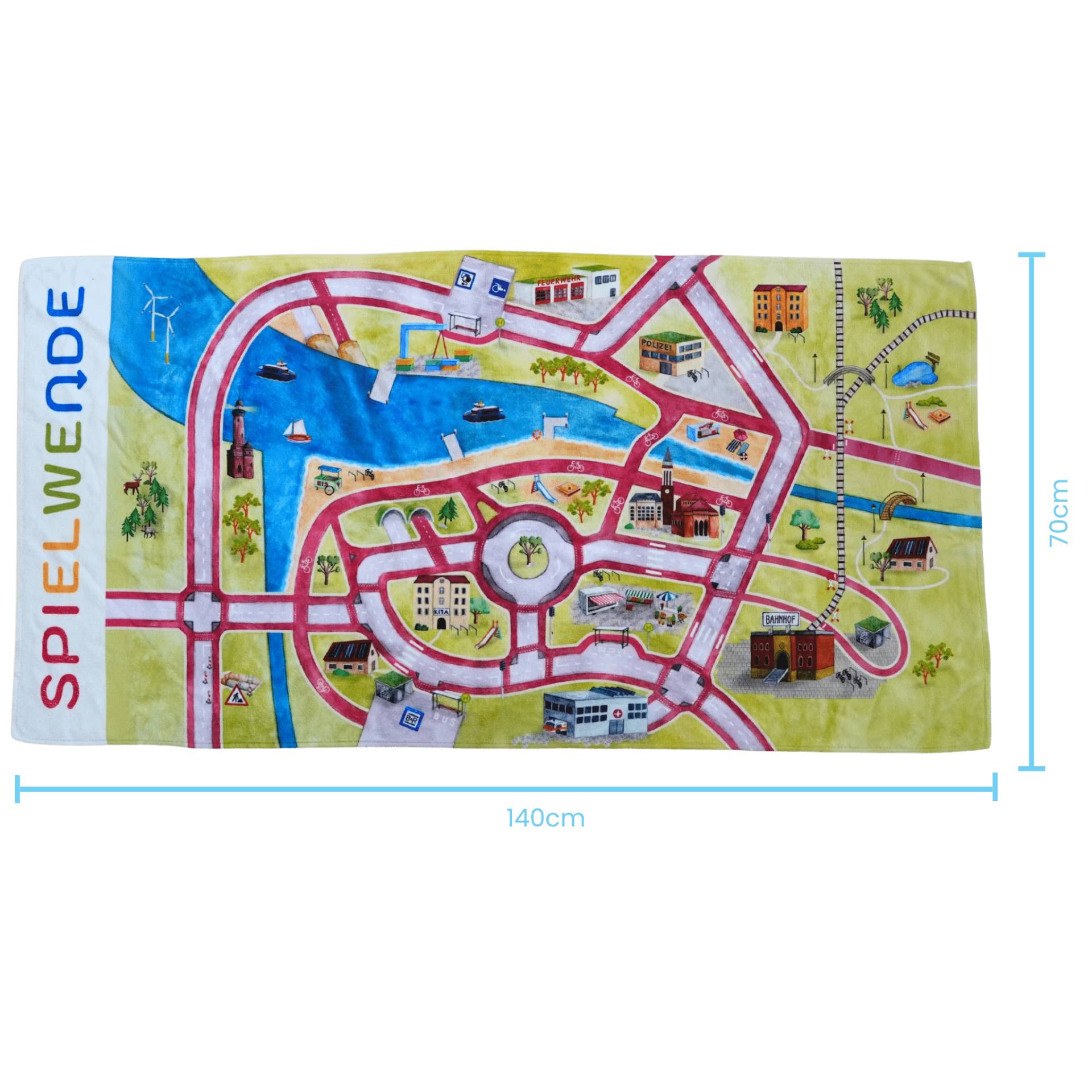 Spielteppich To Go Handtuch 140x70cm | Motiv: Stadt von Morgen