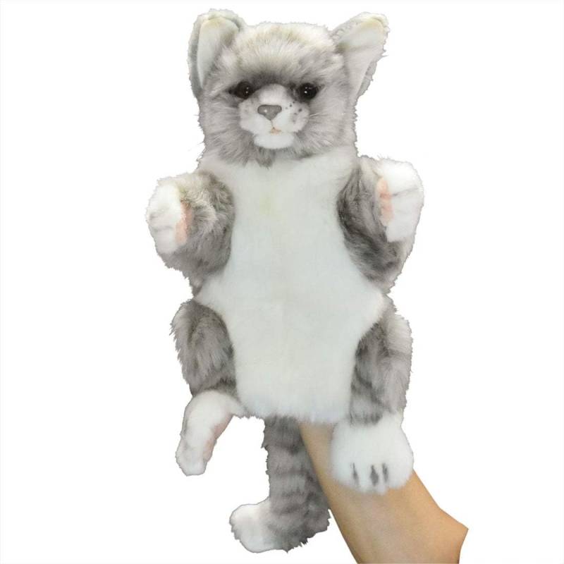 Hansa Creation - Handpuppe Katze grau 30 cm