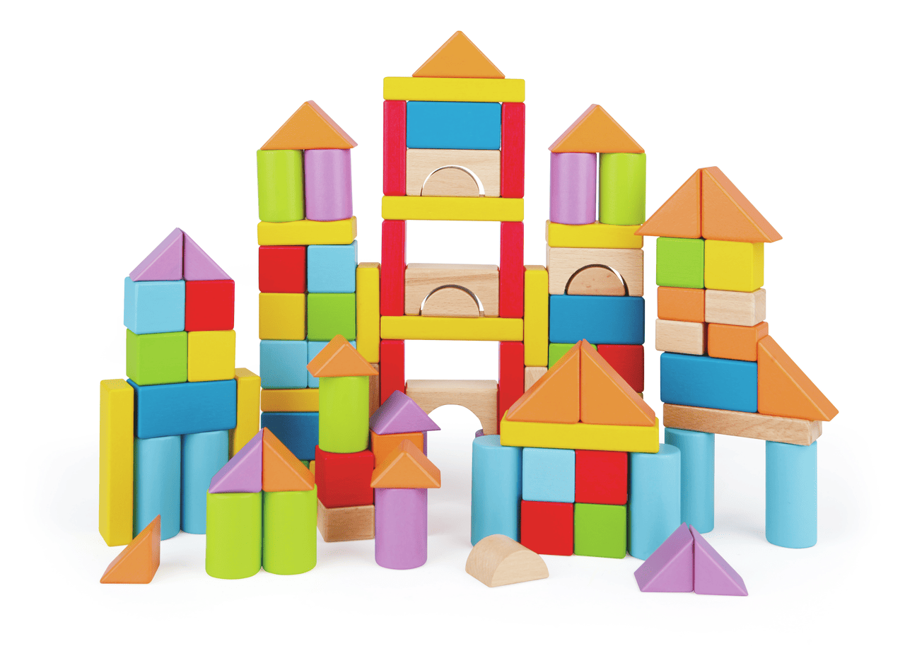 Hape - Bunte Holzbausteine 100 Stück