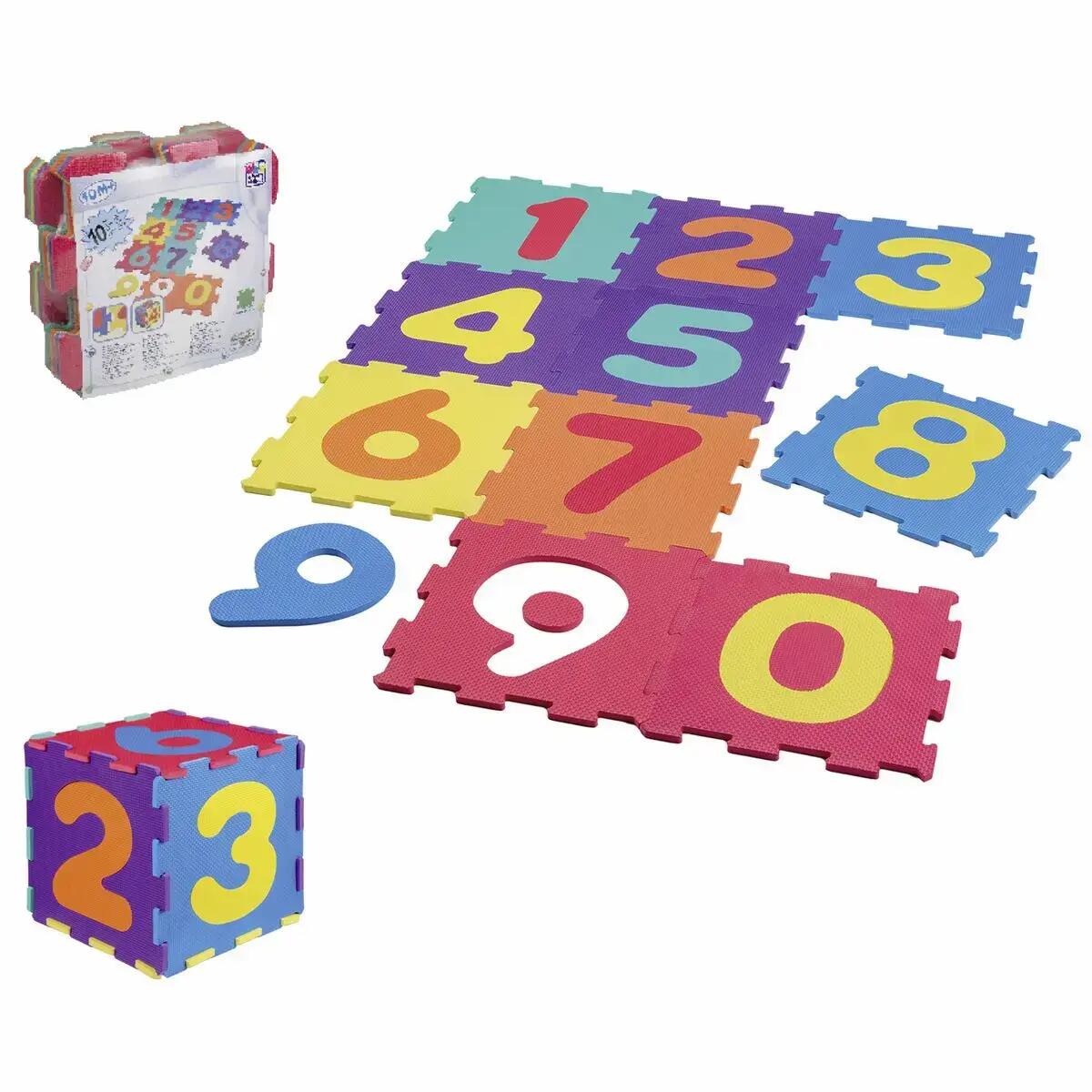 Happy People GmbH & Co. KG - Puzzlematten mit Zahlen Puzzleteppich Puzzlewürfel Lernspielzeug mehrfarbig