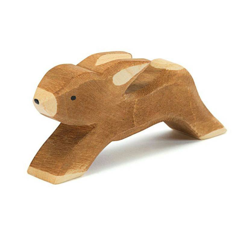 Hase laufend Holzfigur 3,5 cm