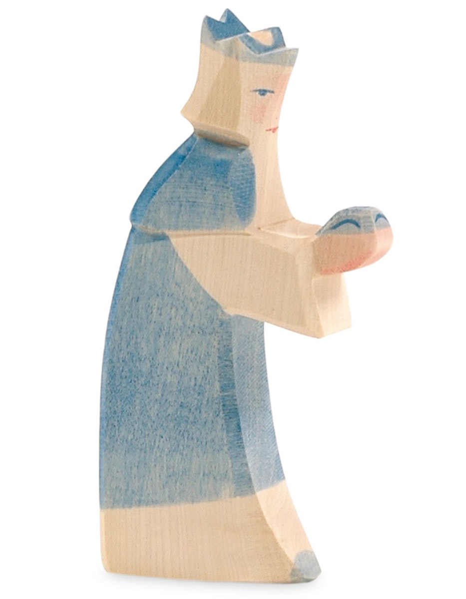 Heilige Drei Könige Krippenfigur blau