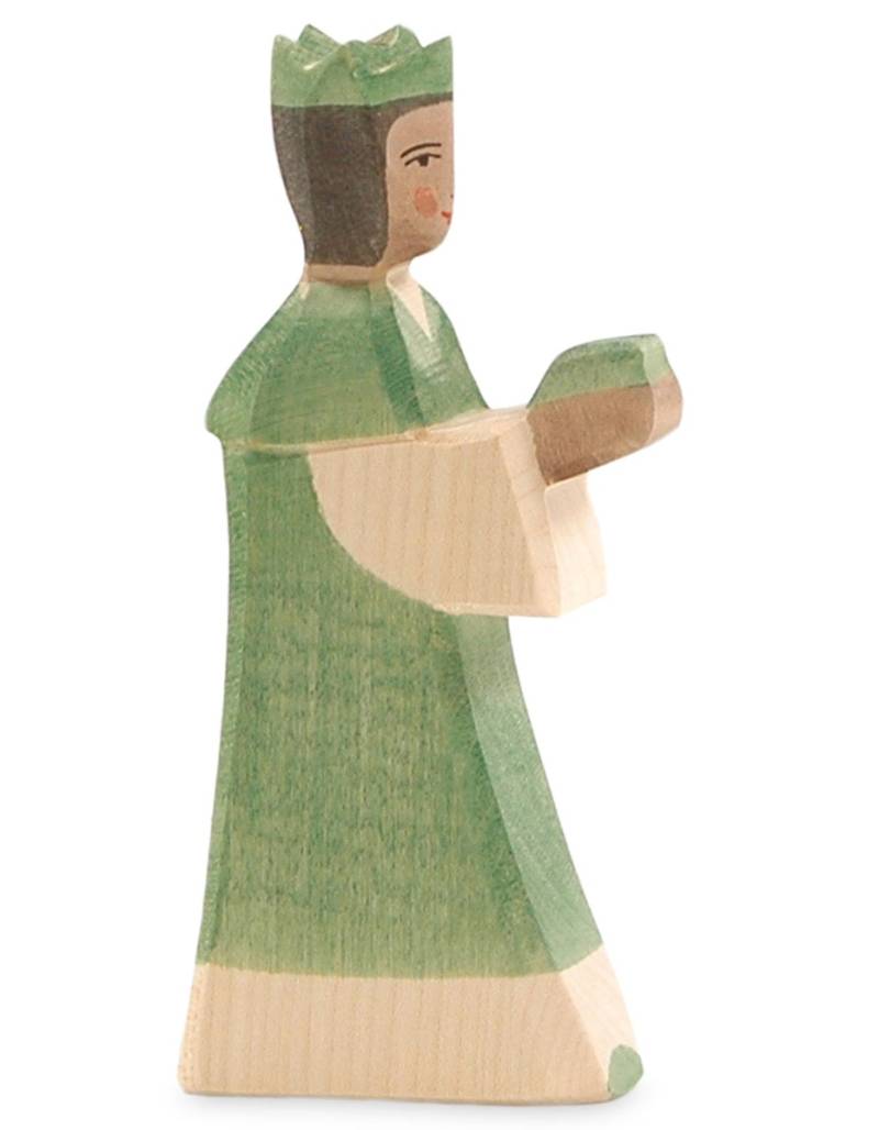 Heilige Drei Könige Krippenfigur grün 16 cm hoch