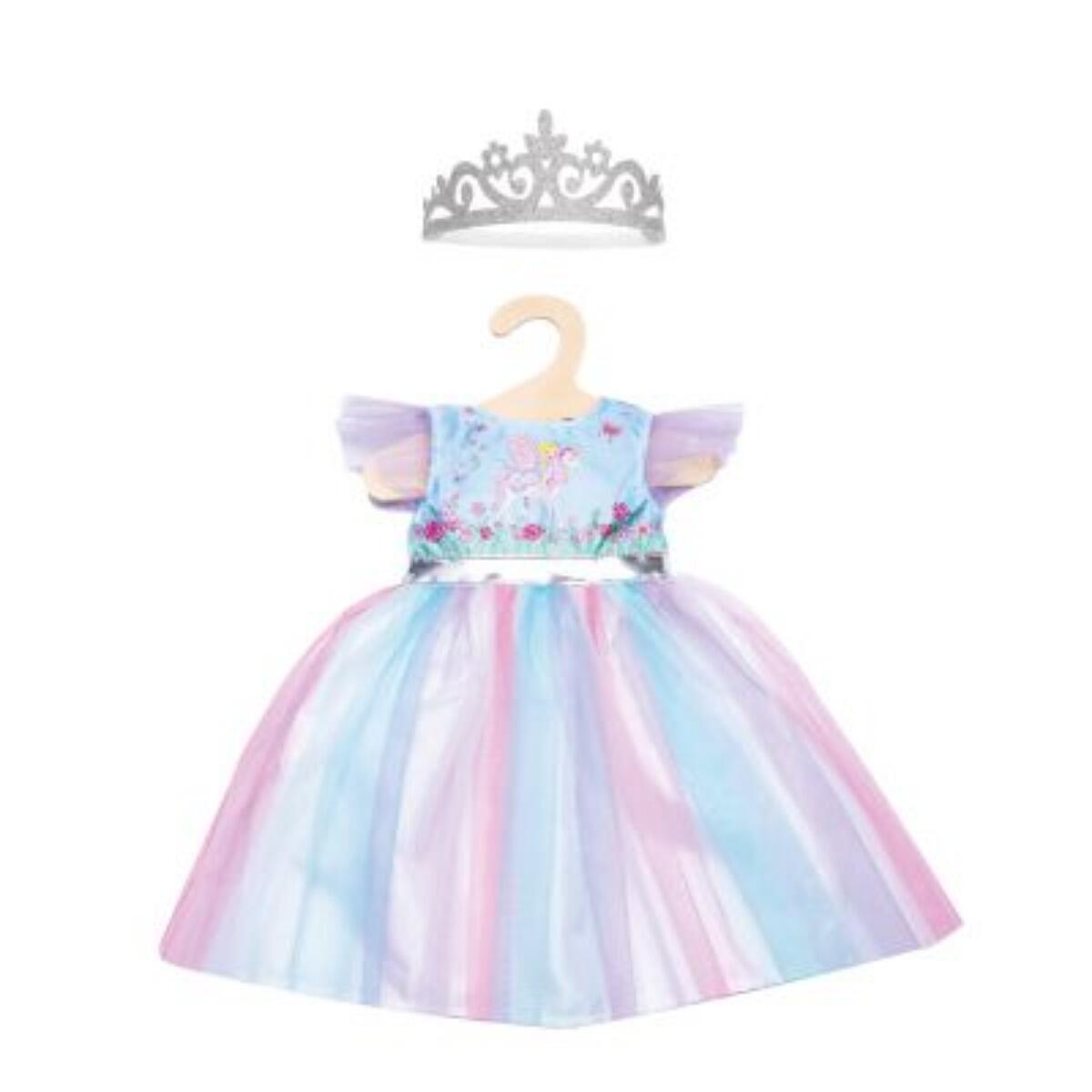 Heless - Heless Puppenkleid „Fee und Einhorn“ mit silberner Krone – für Puppen 35–45 cm