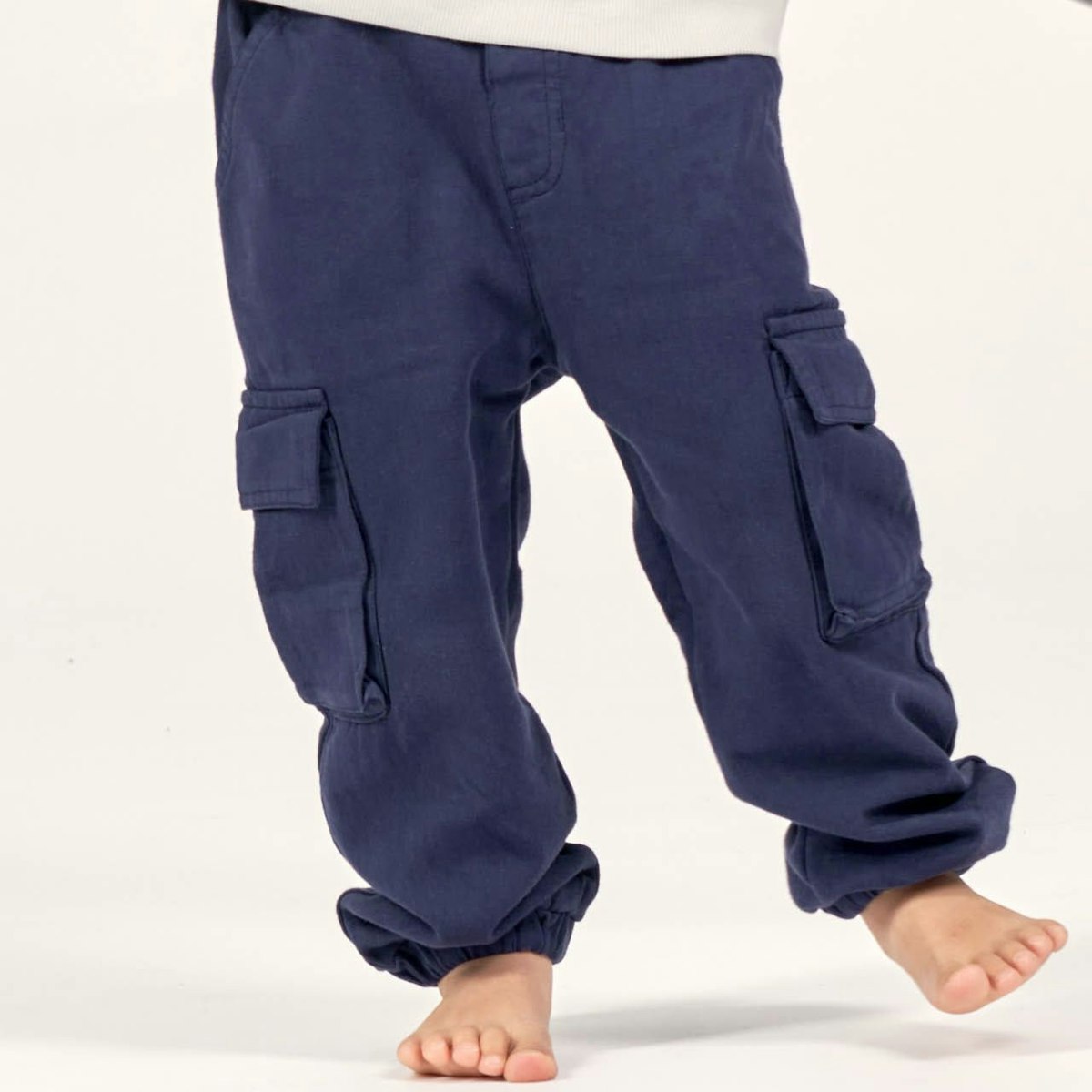 Herbsthose gefüttert Twill Outdoor navy 92/98