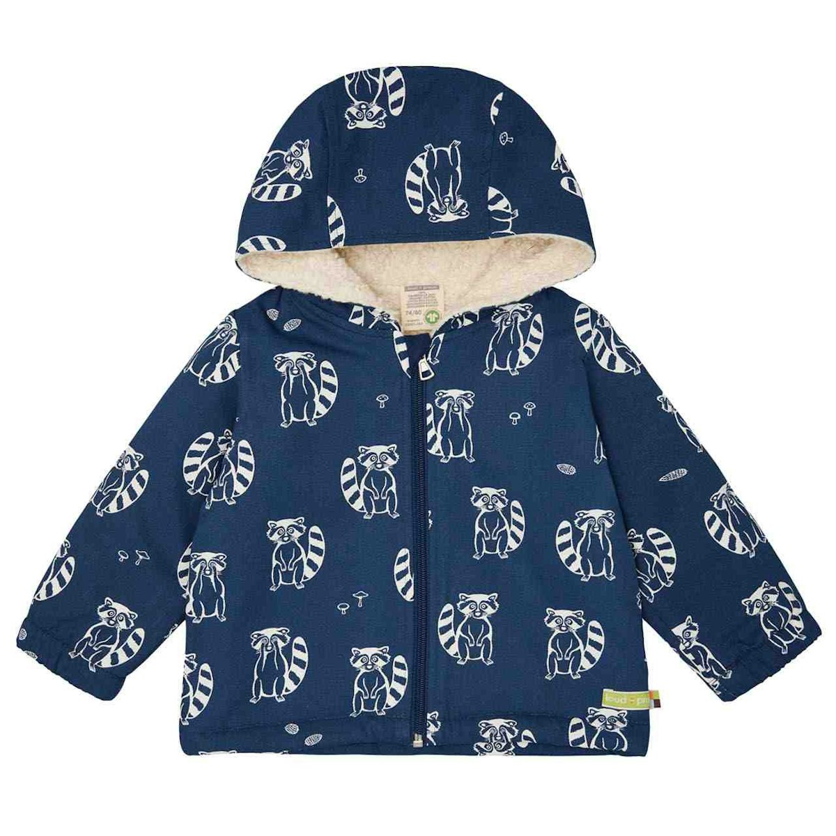 Herbstjacke Plüsch gefüttert Waschbär marine 86/92