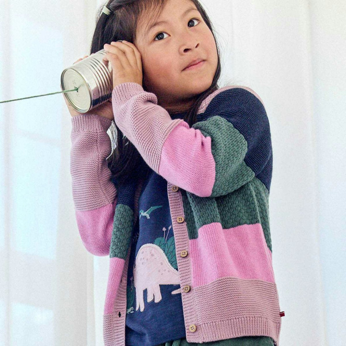 Hochwertige Strickjacke Blockdesign Rosetöne 98/104
