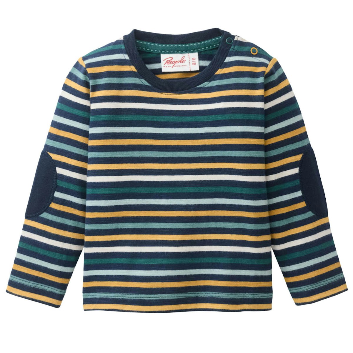 Hochwertiges Langarmshirt Ringel Blautöne 74/80