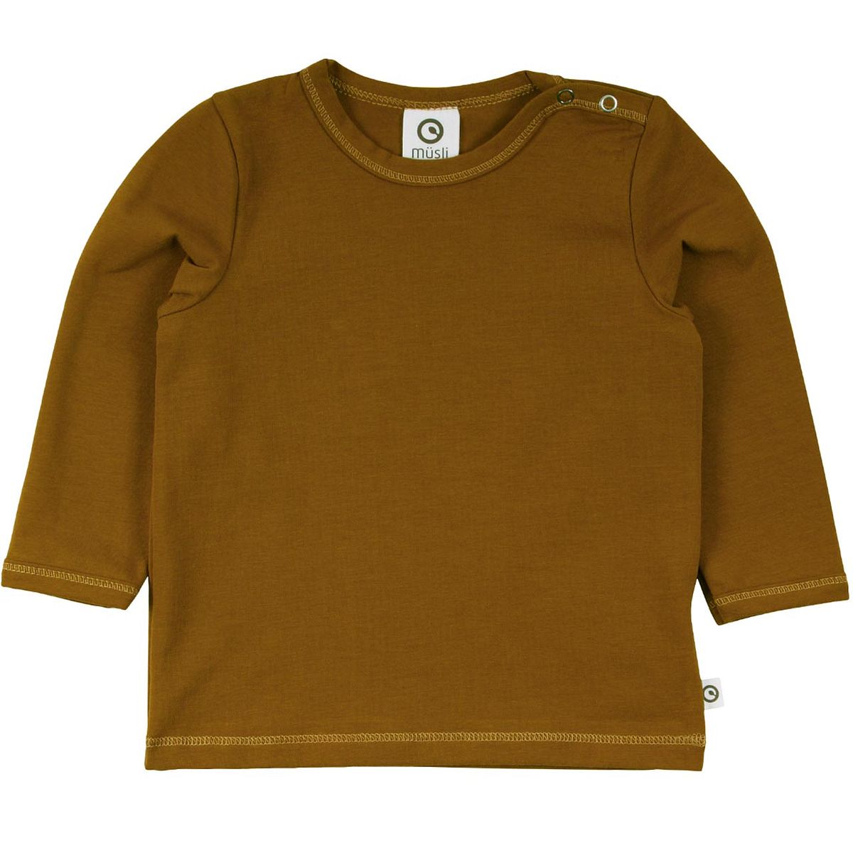 Hochwertiges Langarmshirt uni safran 74