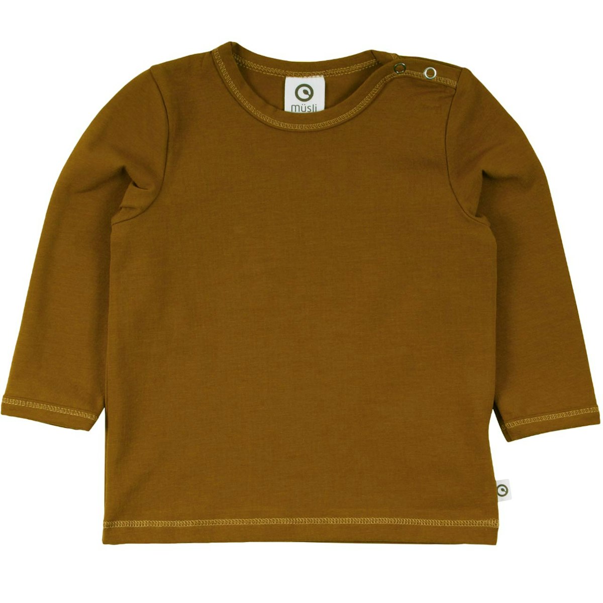 Hochwertiges Langarmshirt uni safran 80