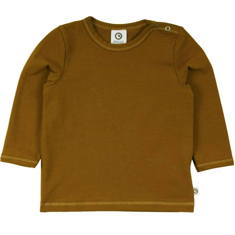 Hochwertiges Langarmshirt uni safran 80