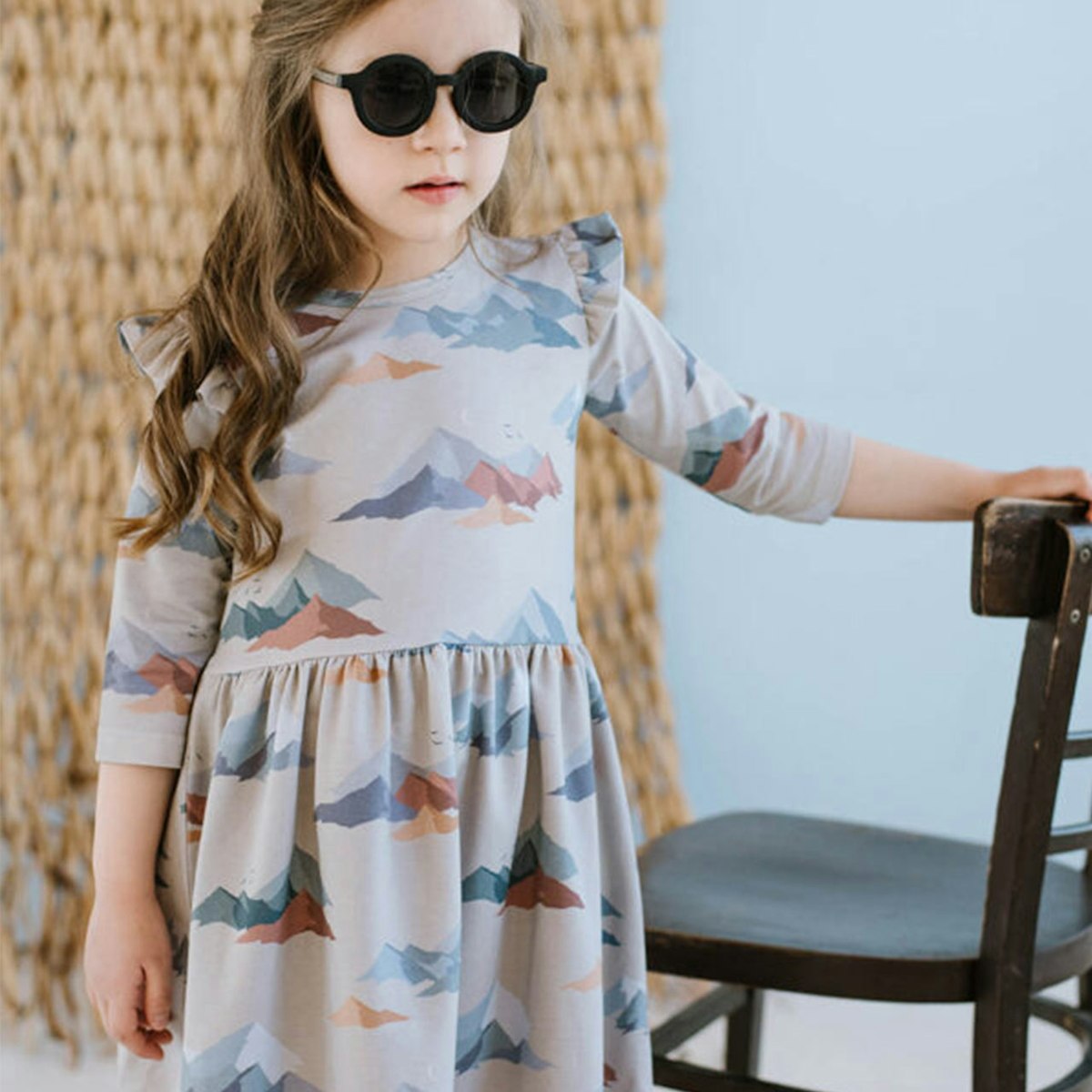 Hochwertiges Mädchen Kleid langarm Berge 86/92 Hochwertiges Mädchen Kleid langarm Berge 86/92