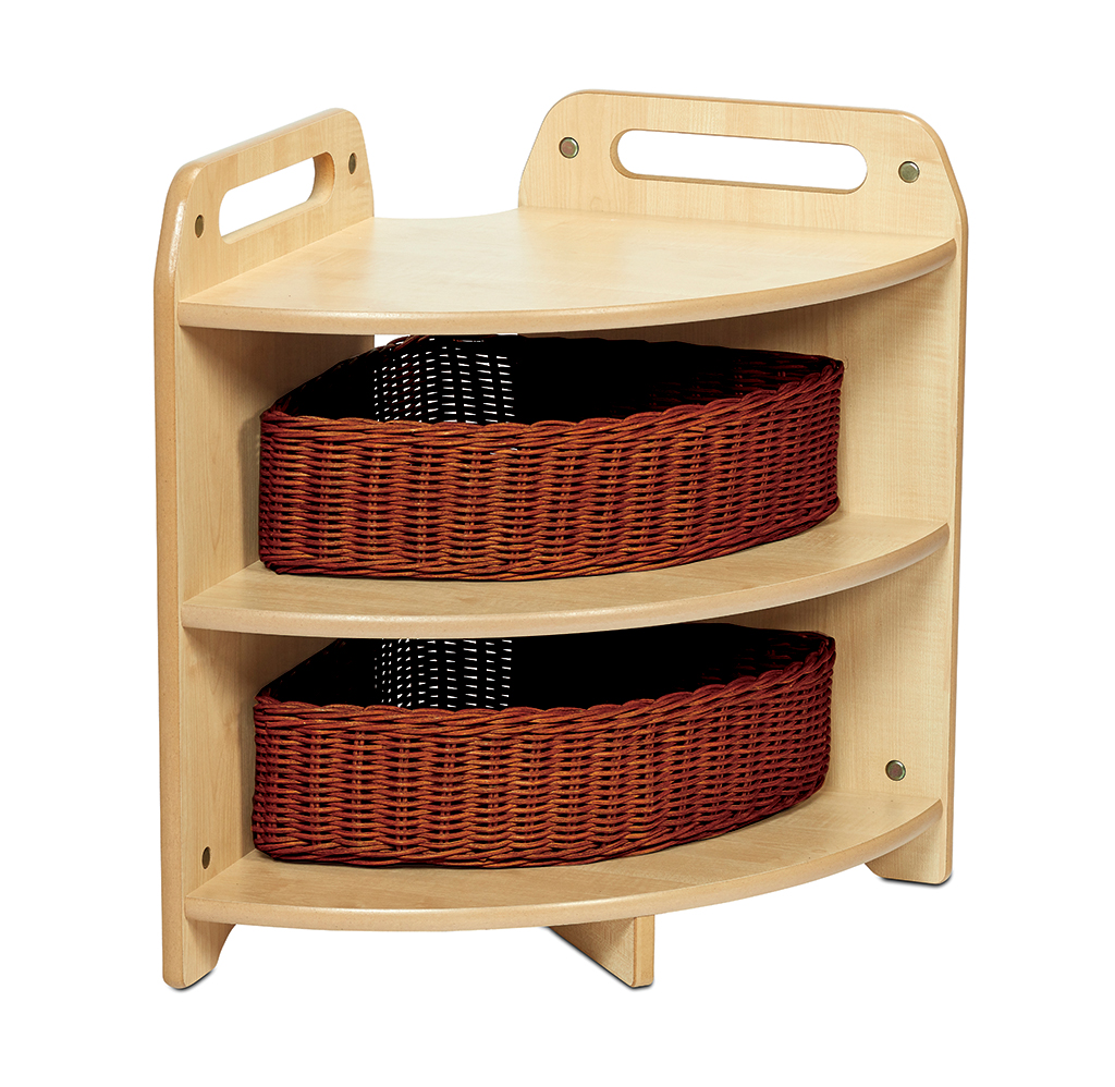 Hohes 90°-Eckregal mit 2 Körben