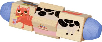 Holz-Dreh-Puzzle mit 4 Tieren - Spiegelburg minis